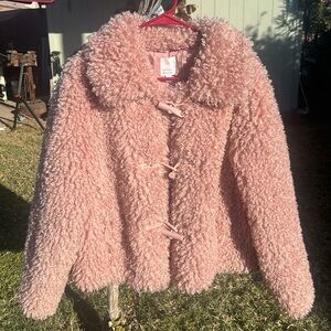 Lauren Conrad pink shag winter jacket, Large